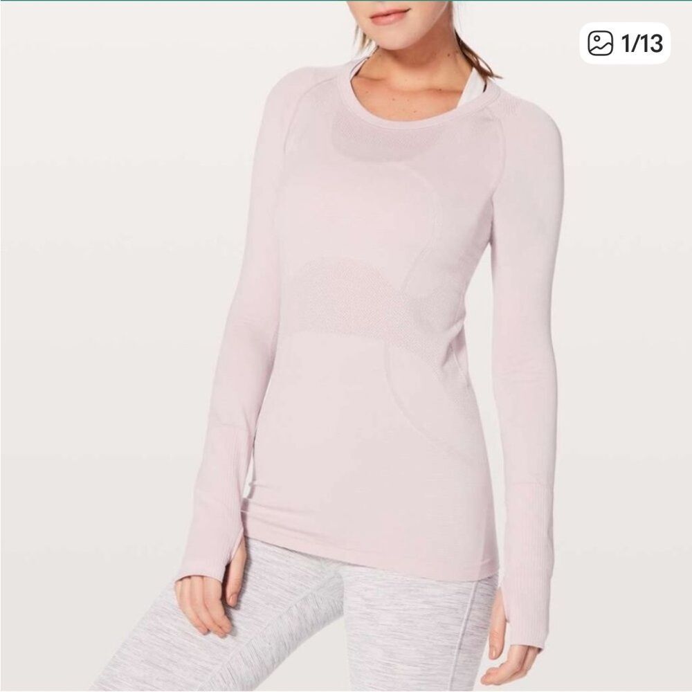 Lululemon Swiftly Tech Long Sleeve Crew Top Light Pink
